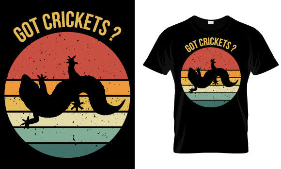 Gecko T Shirt Design, Got Crickets — Graphics & Print Templates