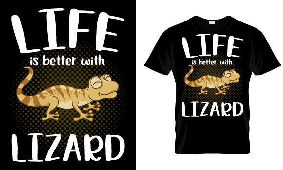 Gecko T Shirt Design, Life is Better — Graphics & Print Templates