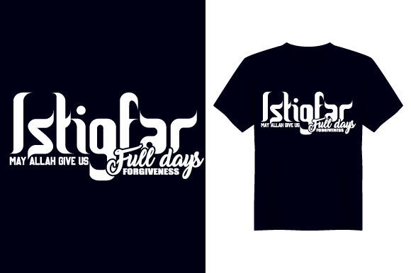 Istigfar Islamic T-Shirt Design: Graphics & Print Templates