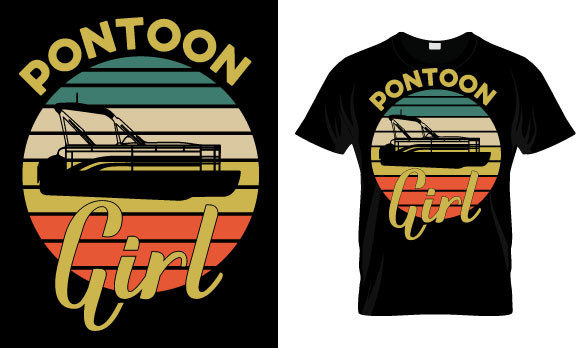 Pontoon T Shirt Design: Pontoon Girl Graphics & Print Templates