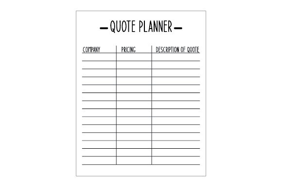 Quote Planner Crafts & Designs Amp