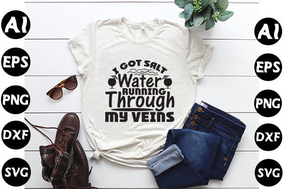 Summer Quote Design: Salt Water Graphics for T-Shirt Designs