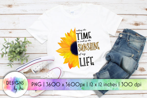 Sunflower Print with Positive Quote Graphics